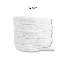 Premium Flat Cotton Shoelaces for Sneakers - High-Top Canvas Casual Shoe Strings for Men & Women (White)