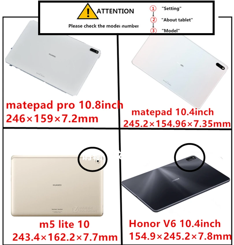 Premium Leather Tablet Case Cover with Screen Protector and Stylus Pen