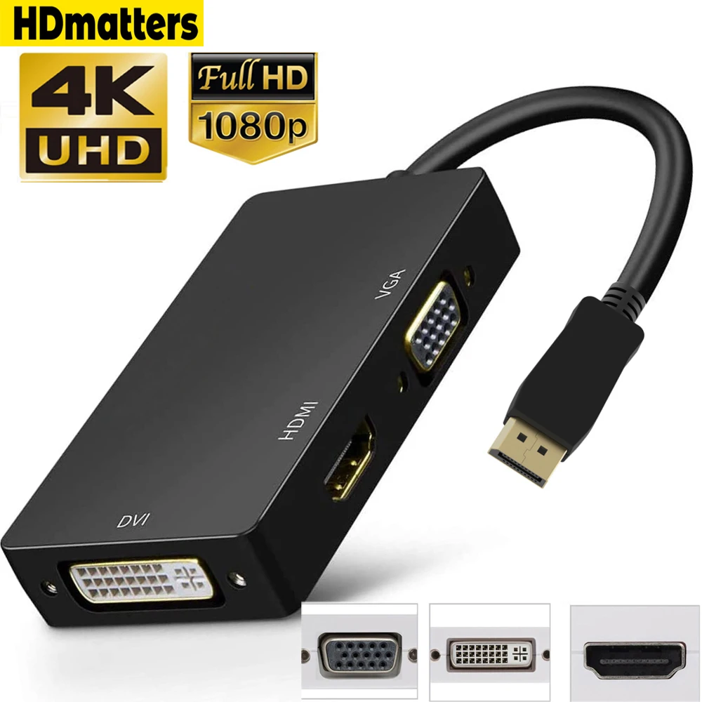 DisplayPort to HDMI 4K DP VGA HDMI DVI Mini Displayport video