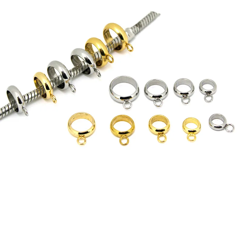 20 teile/los Edelstahl Anhänger Anschlüsse Bail Perlen Verschlüsse Gold Farbe Anhänger Clip Prise Für DIY Armband Schmuck Machen