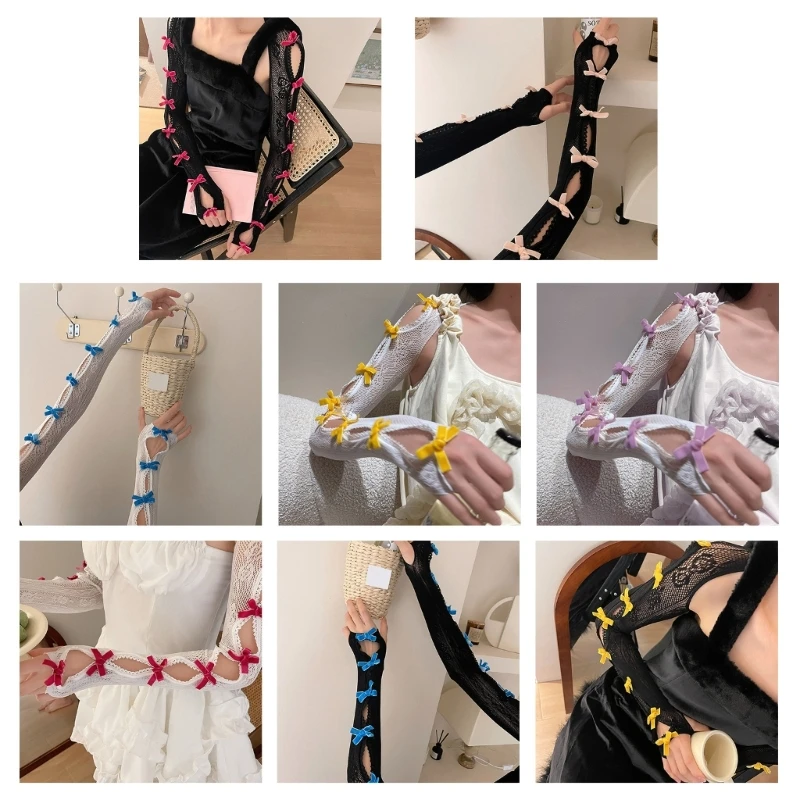 

Sweet Balletcore Gloves Sleeves Arm Warmers Lace Fingerless Gloves for Cosplay