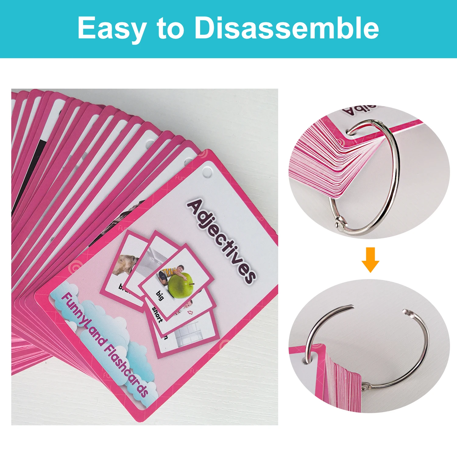 Prepositions Adjective Verb Learn English Words Cards Grammar Vocabulary Educational Flashcard Language Learning Toy Montessori 6