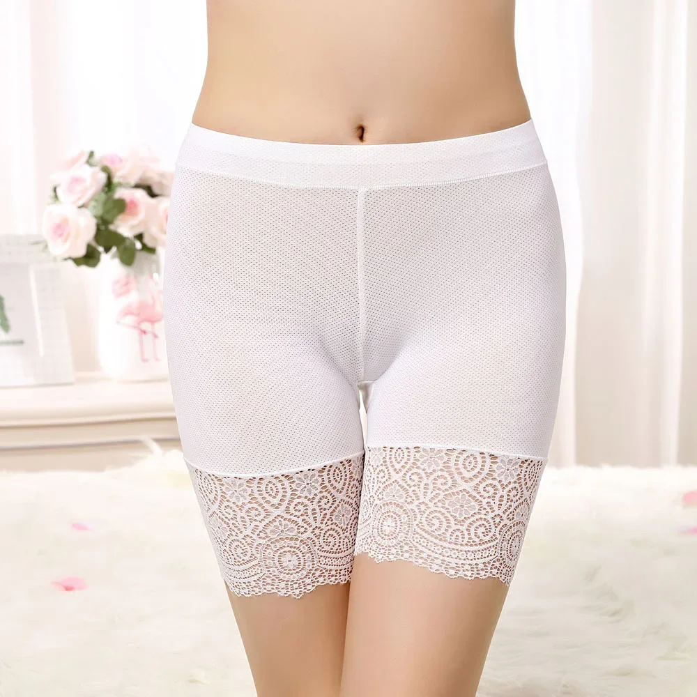 Women Seamless Underwear Shorts Soft Cotton Safety Short Pants Female Sexy Lace Black Boxers Women Boyshort Panties Shorts