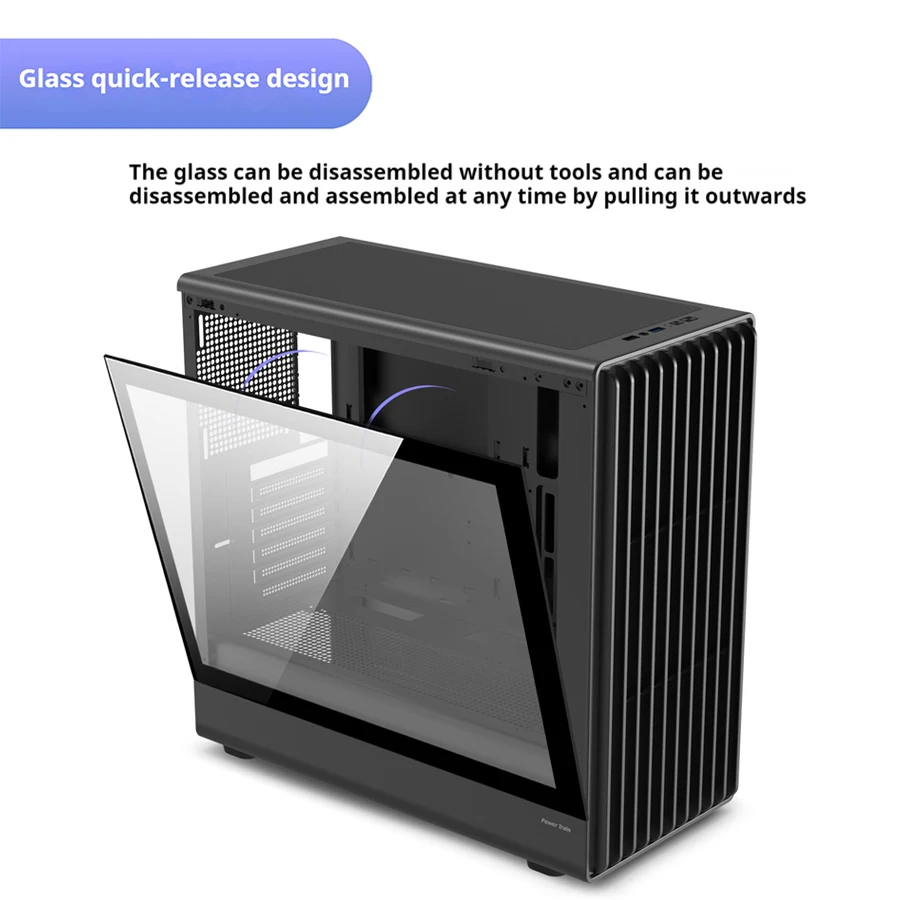 파워 트레인 Zhenjie G3 PC 케이스 USB3.0 데스크탑 M-ATX ITX ATX 유리 측면 투명 지원 360MM 수냉식 컴퓨터 케이스