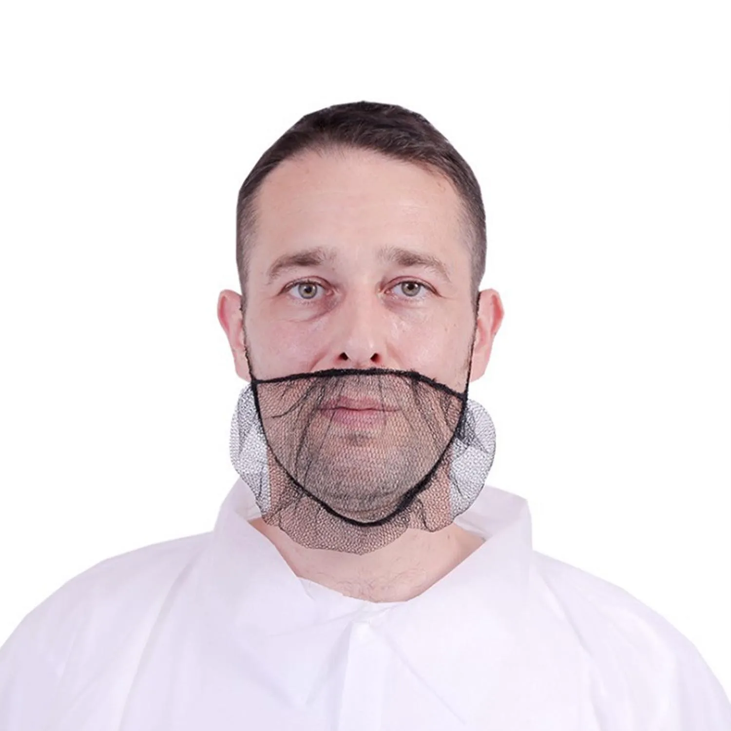 100 Pcs Disposable Beard Protector Nets, Breathable Elastic Nylon Beard Guards