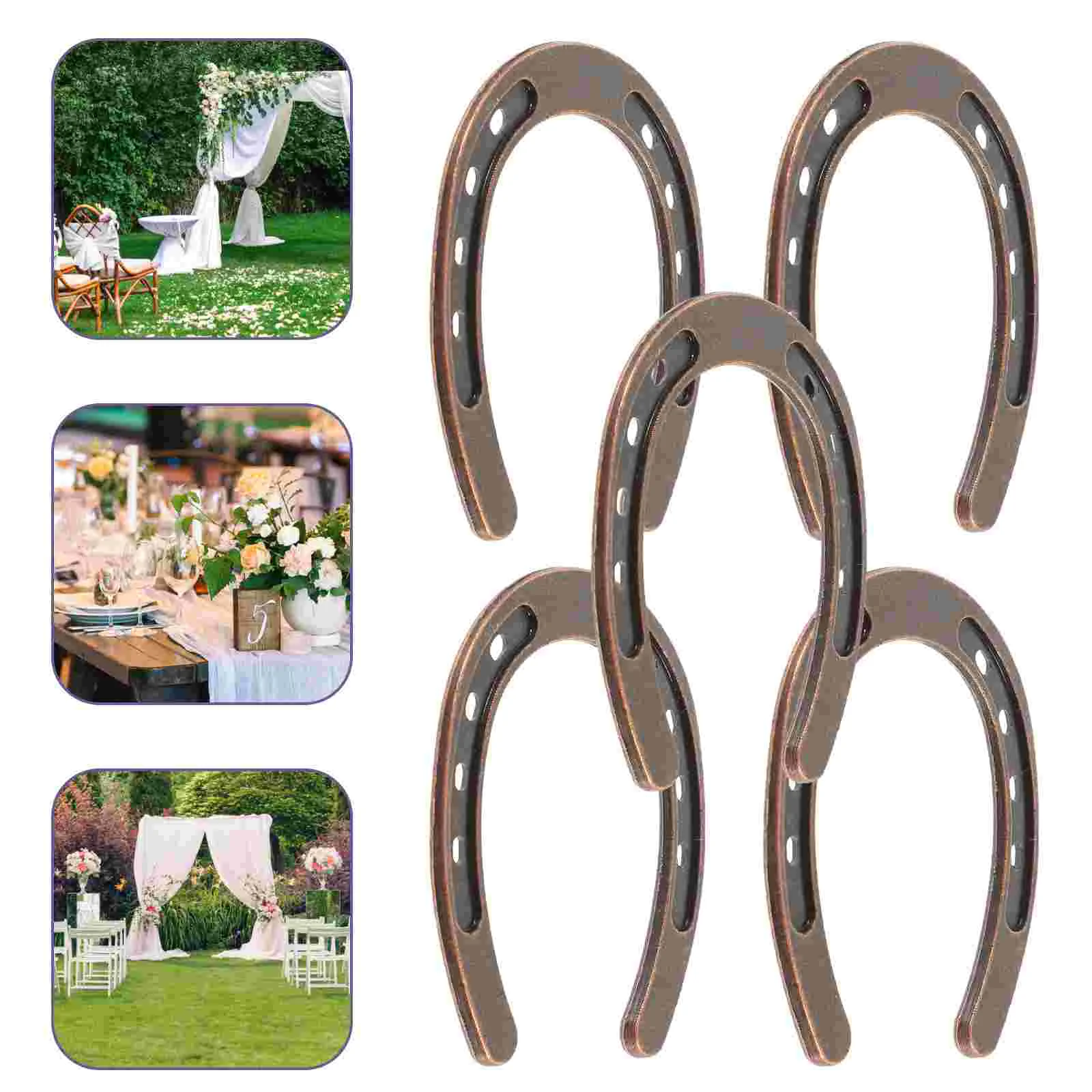 5 Pcs Horseshoe Hanging Decoration Celecbration Wedding Golden Sculptures Zinc Alloy Model 6