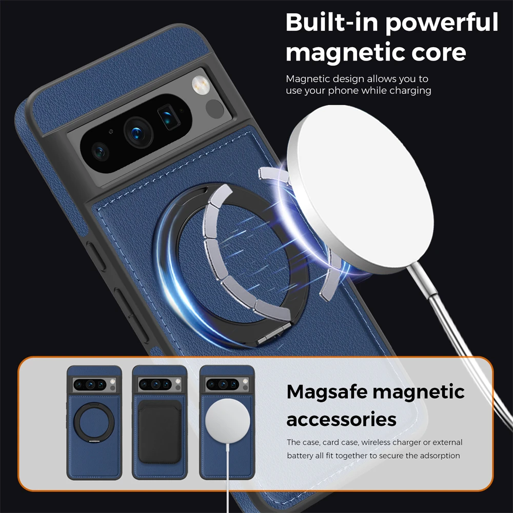 Enhanced Magnetic Fabric Case with Rotating Bracket and Wireless Charging Compatibility