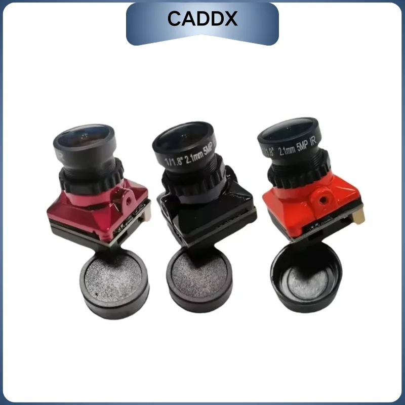Caméra drone FPV 1500TVL CMOS 2.1mm avec micros doubles - Noir/Orange/Rouge