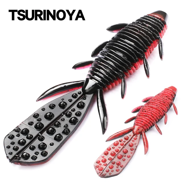 TSURINOYA Shrimp Creature Baits NEBULA 98mm 7.5g 6pcs Soft Fishing Lure No  Sinker Rig Fishing Tackle Soft Plastics Baitfish - AliExpress