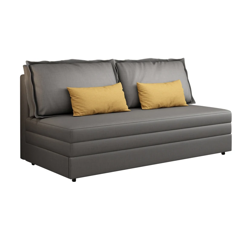 

YY Multifunctional Sofa Bed Dual-Use Foldable Sitting and Lying Small Apartment Faux Leather
