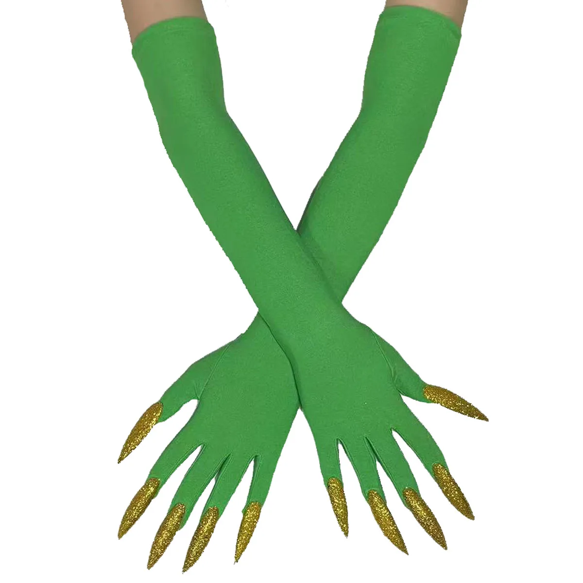 Halloween Ghost Claw Gloves - Cosplay Dress Up with Black Long Nails