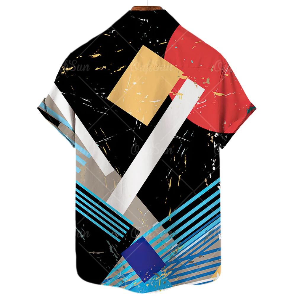 2022 3d Graffiti Oil Painting Printed Shirt Men Fashion Streetwear Hawaiian Beach Casual Lapel Plus Size 2022