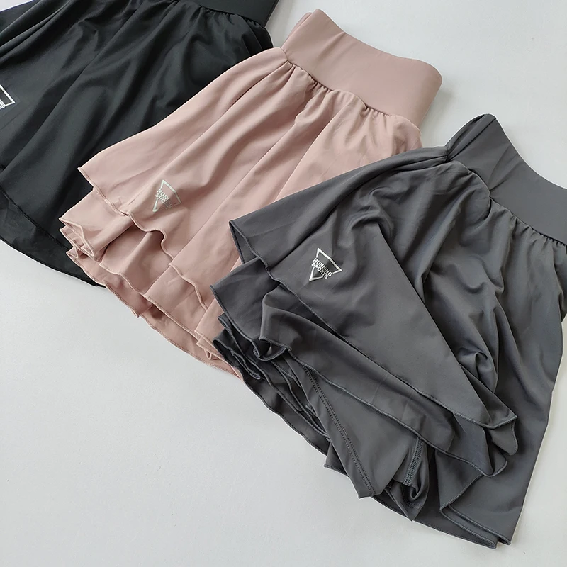 Sports skirt fake two-piece running skirt womensummer quick drying hip covering light proof breathable tennis Yoga skirt pants 4
