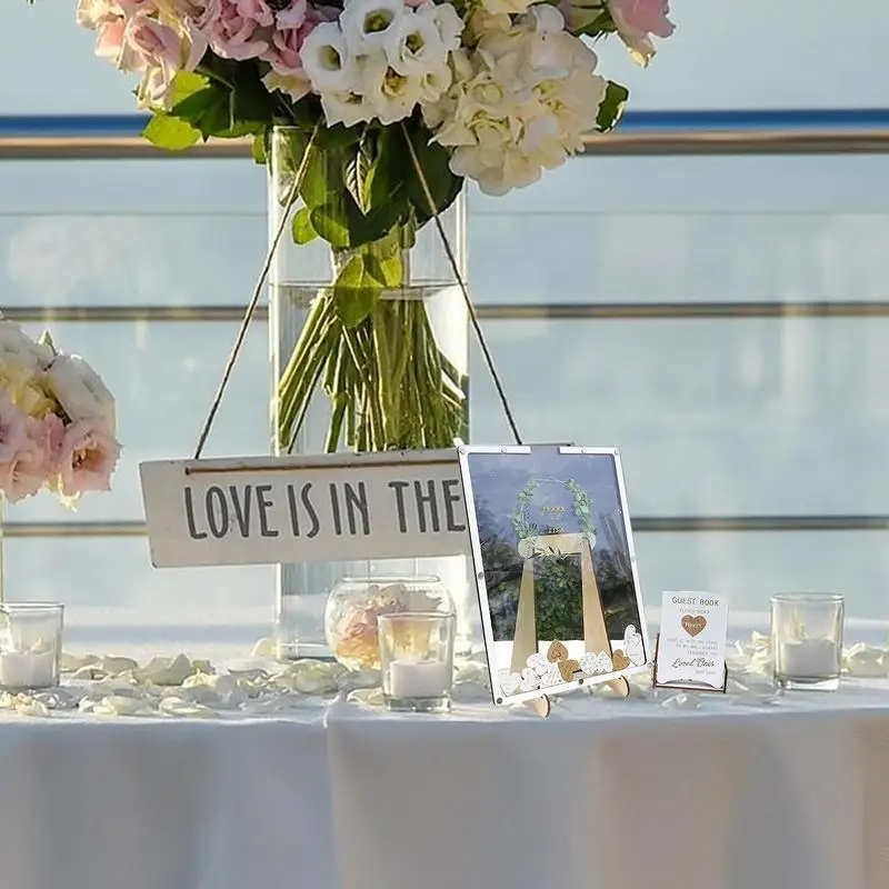 Wedding Guest Heart Drop Box Wedding Guest Book Frame Book Frame Heart Drop Box Top