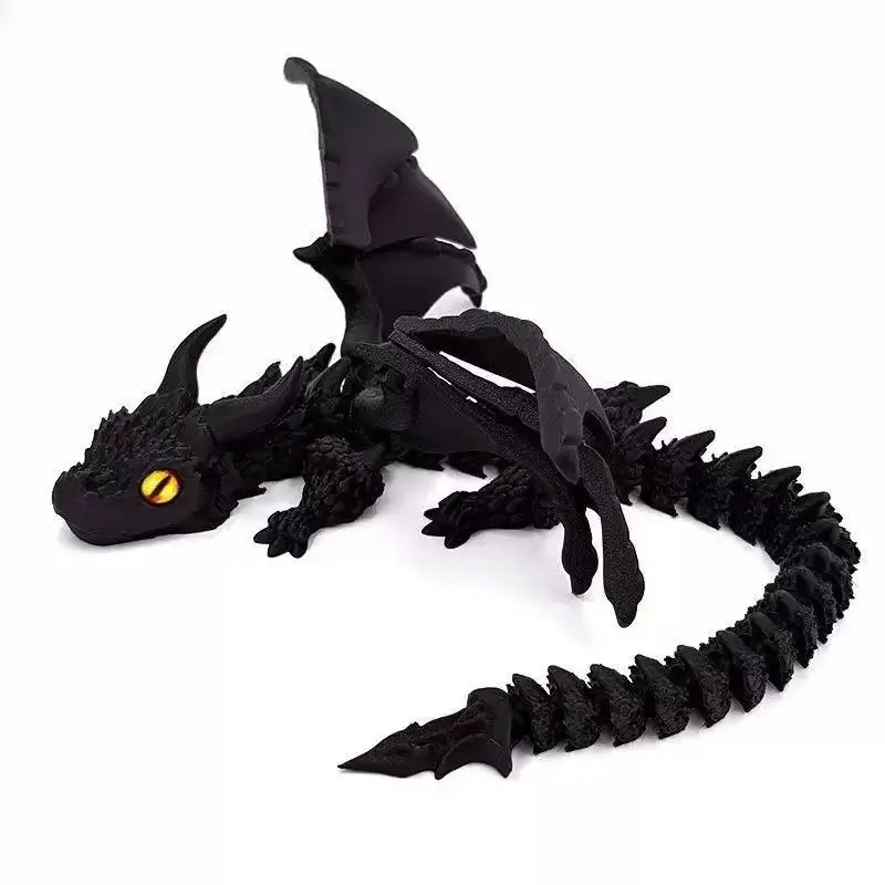 Articulated 3D Printed Wyvern Dragon with Wings - Dynamic Desktop Ornament and Unique Gift