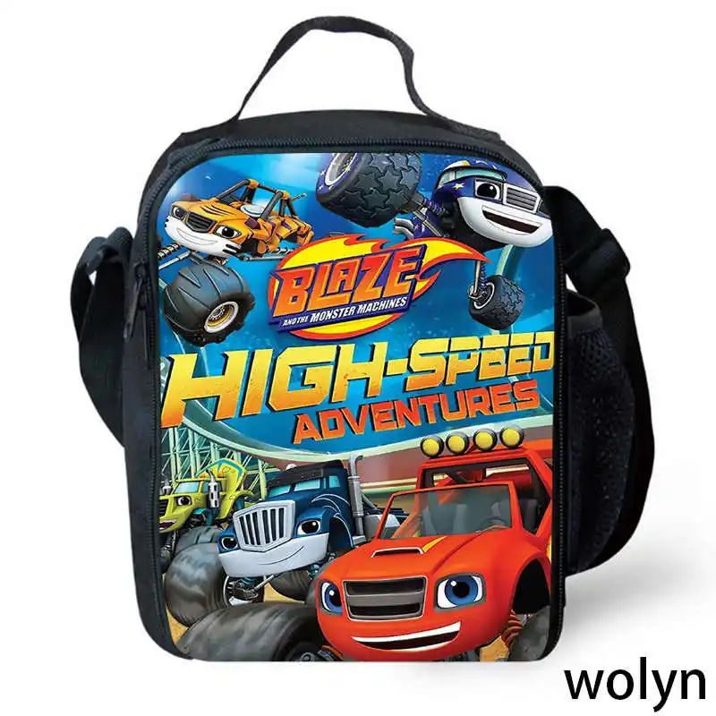 Lunch Bags Blaze and the Monster Machines Cartoon School for Boys Girls Anime Game Prints Child Cooler for School