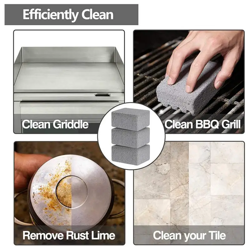 BBQ Grill Cleaning Brush Brick Block Barbecue Cleaning Stone Pumice Brick For Barbecue Rack Outdoor Kitchen BBQ Tools Mangal barbecue cleaning tools grill brush