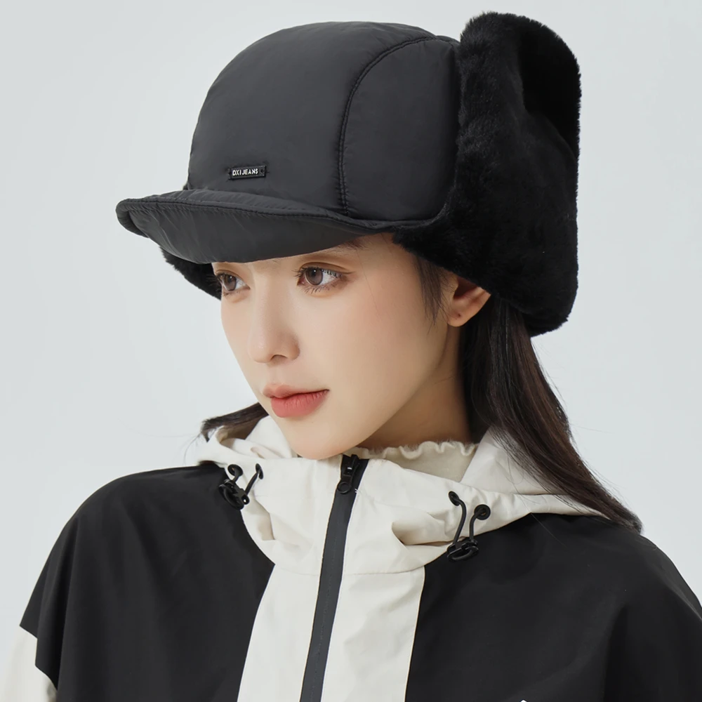 New Style Fashion Women Bomber Hat Winter Warm Plush Fur Cap Pilot Style Caps For Women Windproof And Cold Resistant Hat