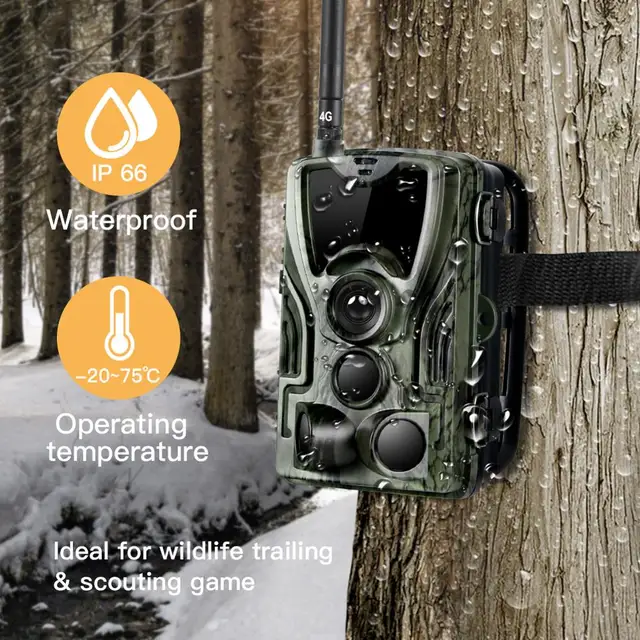 Outdoor HC-801LTE 4G Hunting Camera 20MP Infrared Camera MMS/SMTP Photo Trap 0.3s Trigger Time 940nm LED Wild Camera PhotoTrap 6
