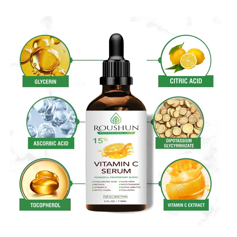 118ml Vitamin C SerumFace Care Skin Care Essence Liquid Hydrating Moisturizing  EssenceTO Body, Eye, Face,  HandEssential Oil 3