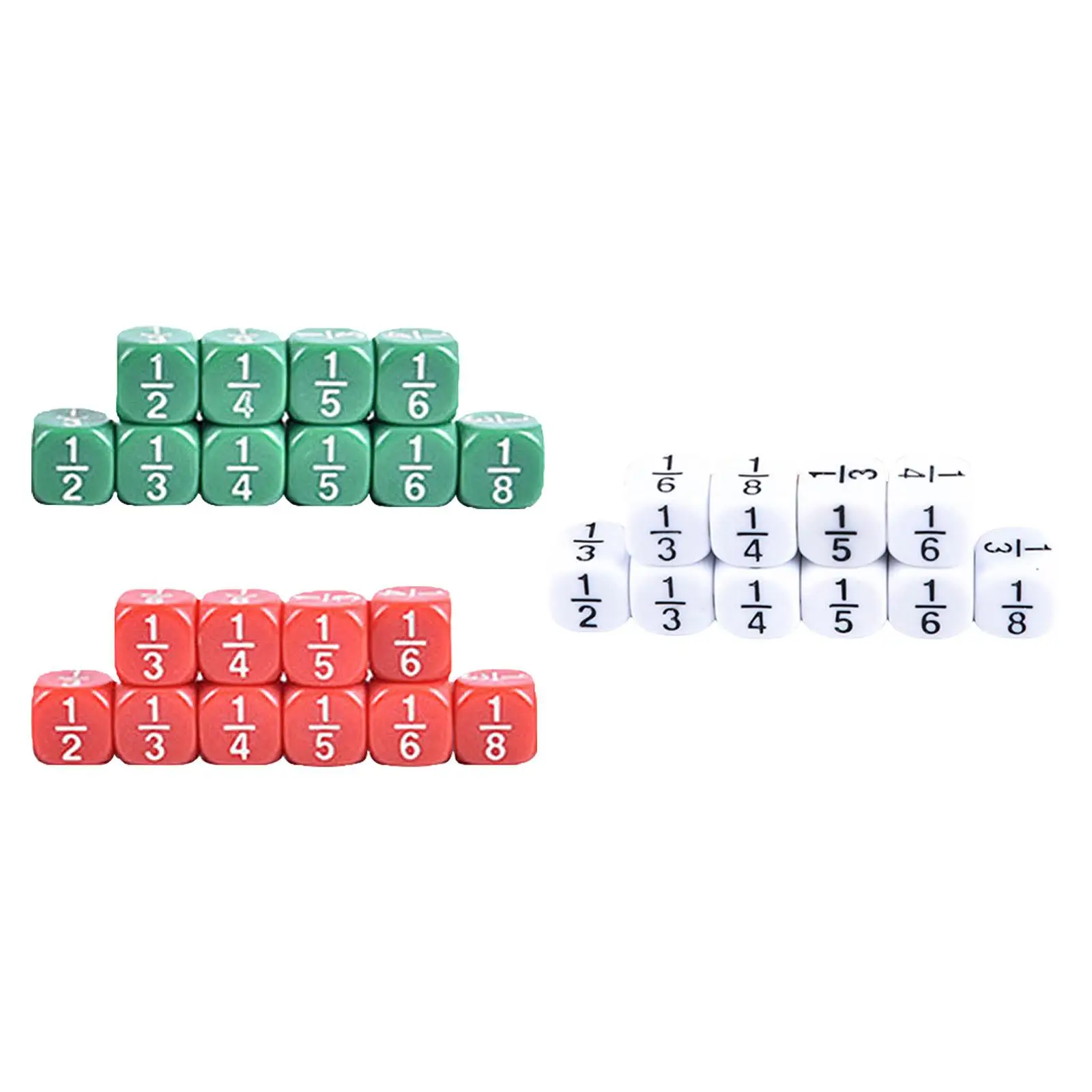 10x 4TH Grade Fraction Dice Educational Dice Math Manipulatives