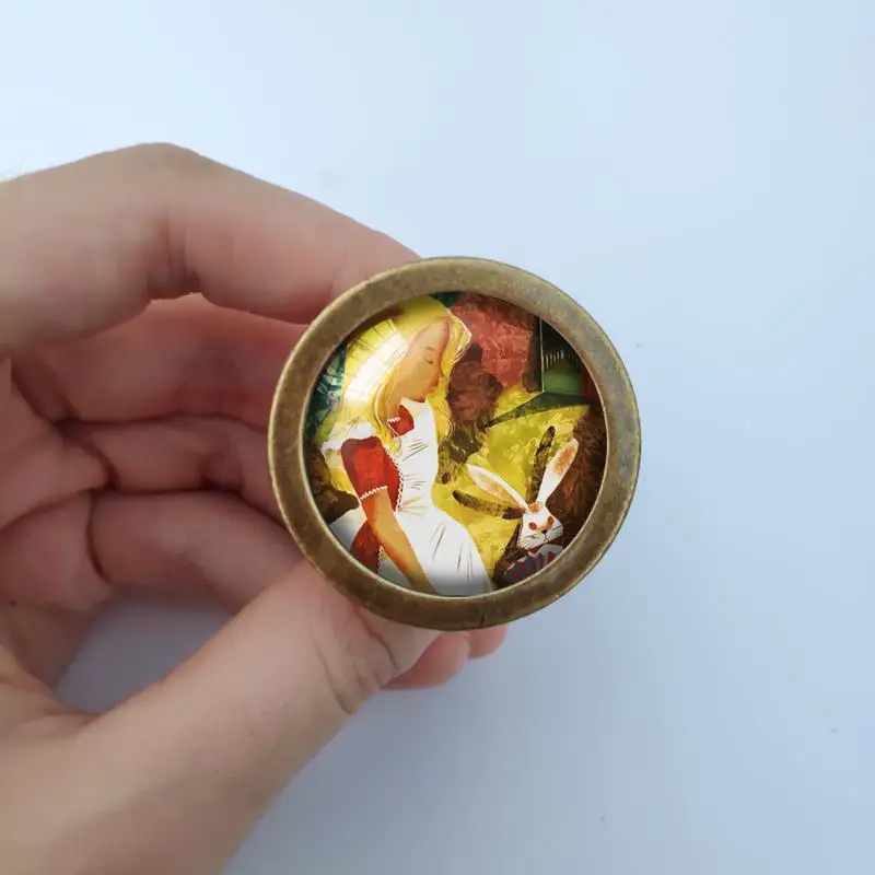 이상한 나라의 앨리스 캐비닛 드레서 손잡이, 유리 카보숑 손잡이, 돔 캐비닛 손잡이, 가구 손잡이