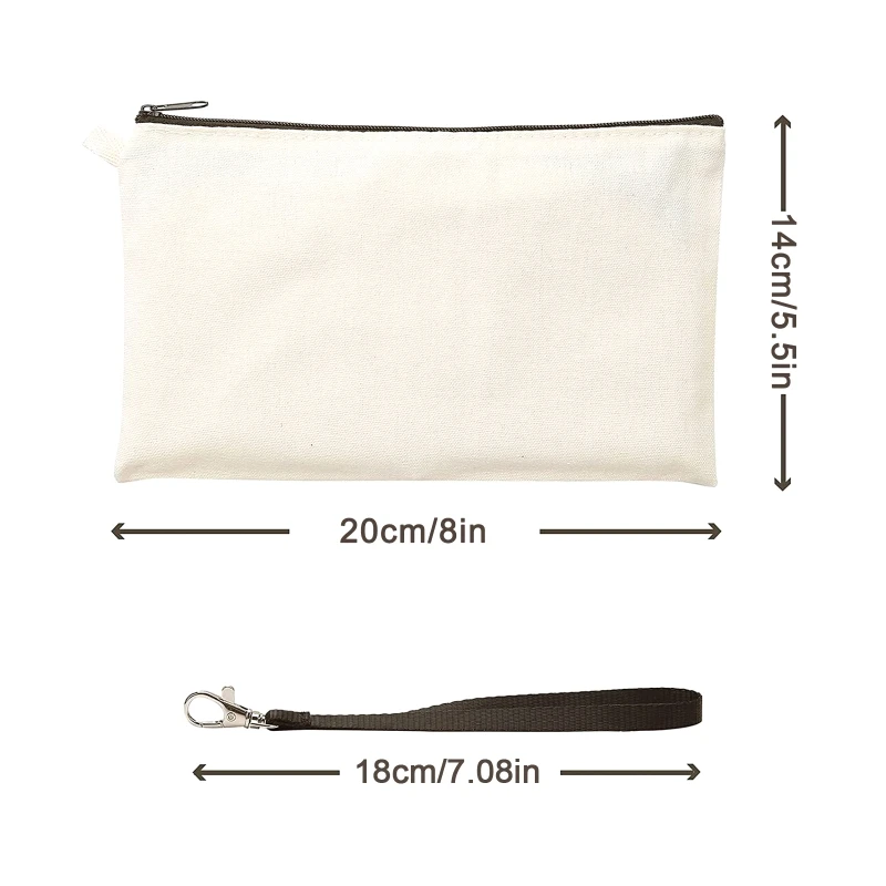 Cosmetic Bags,Blanks Bags DIY Makeup Bags Toiletry Pouch Iron on Transfer  Zipper Canvas Pencil Bag