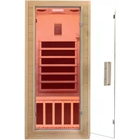 Indoor Far Infrared Sauna Room, Low EMF 5 Heating Panels 1400W Infrared Therapy with Bluetooth Speakers LED Lamp 1 Person Spa 1