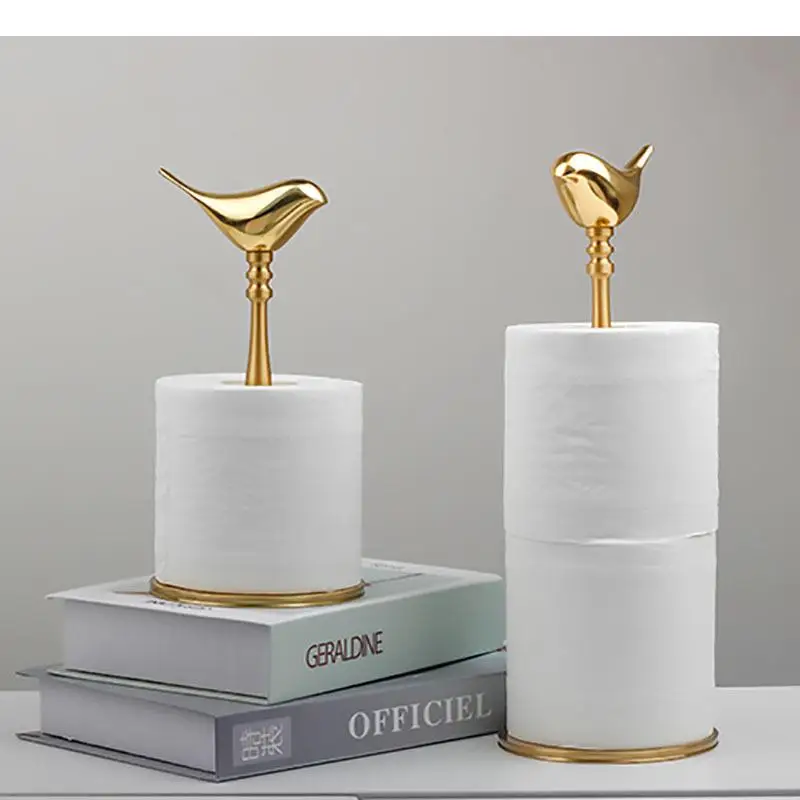 

Минималистичная медная стойка для бумажных полотенец, Золотой держатель в виде птицы, Мраморная основа, держатель для бумажных салфеток, современный декор
