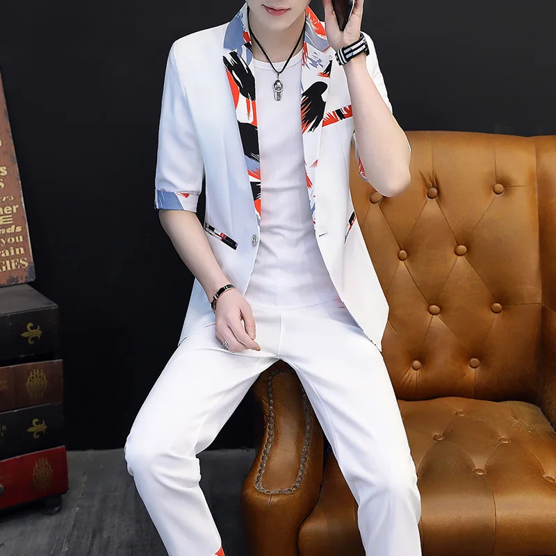 H88 Customized men's casual two-piece small suit solid color chic dress suit suit for men