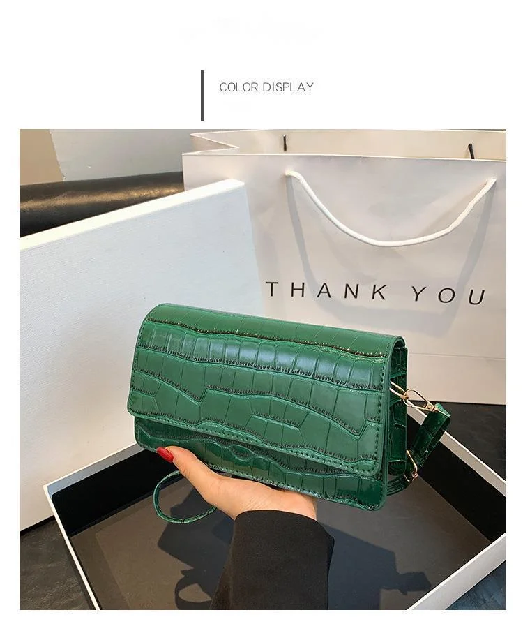 Women's Crossbody Bag Stone Pattern Square Handbag Shoulder Bag_voghion.com