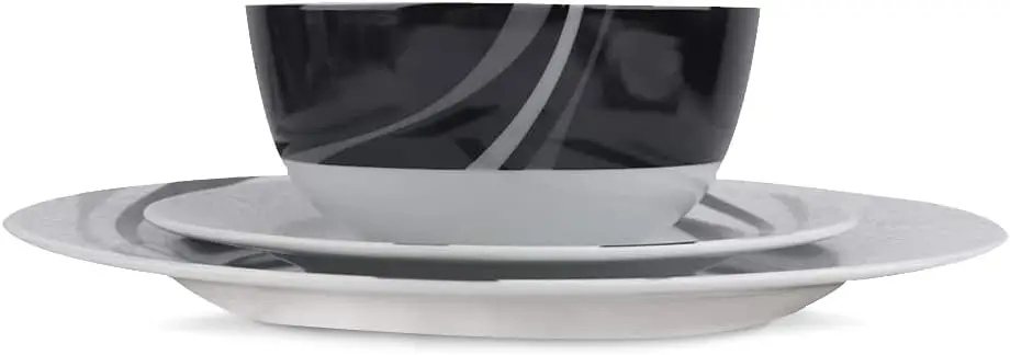 18-Piece Dinnerware Set for 6, Microwave & Dishwasher Safe Plates Bowls Dishes Complete Kitchen