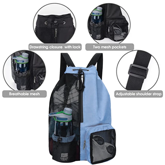 Mesh Drawstring Backpack - Lightweight Waterproof Gym & Swim Bag 3