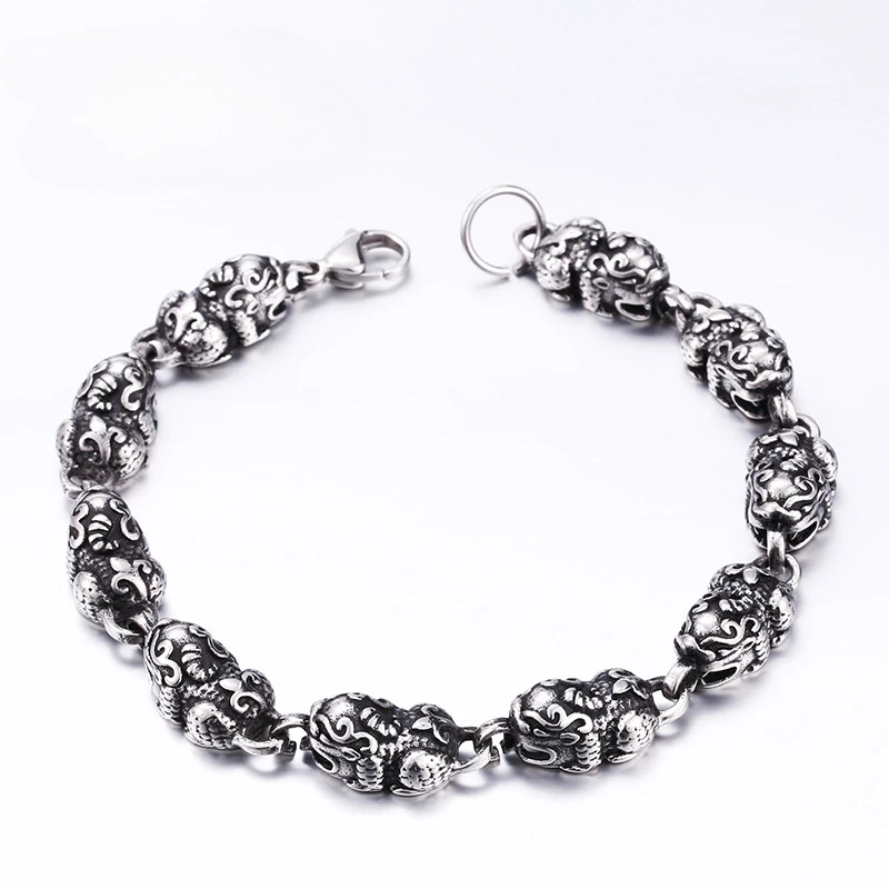 

Chinese Ethnic Style Stainless Steel Divine Beast Pixiu Men's Personalized Trend Fashion Bracelet