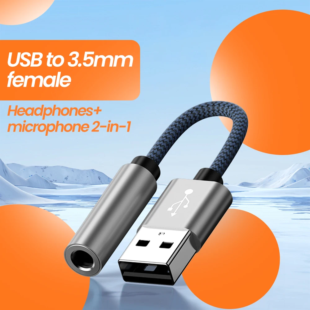 Universal USB-C to 3.5mm Audio Jack Adapter - Headphone & Mic Compatible Converter Cable