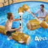 Simulated Wooden Floating Drainage Entertainment Toy Double Hitting Stick Swimming Ring Inflatable Canoe Mount Thickened PVC 4