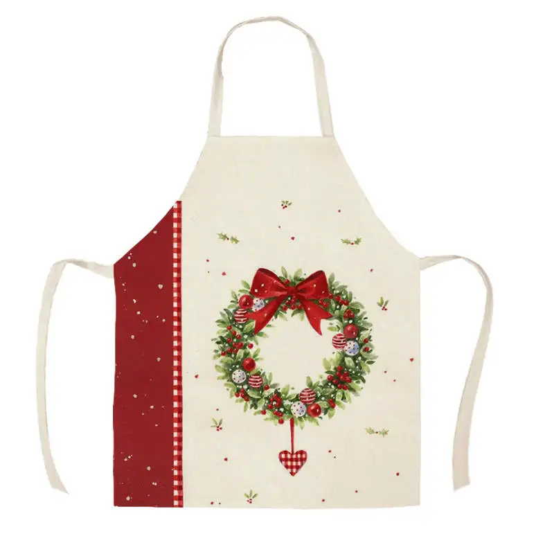 Christmas Gift Flower Lavender Pattern Apron Linen Stain Resistant Ladies Kitchen Apron Hairdresser Apron Home Apron Cooking