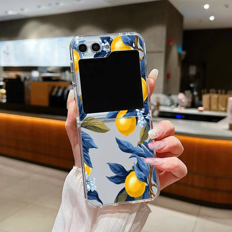 Yellow Lemon Shockproof Folding Phone Case - Hard Protective Cover