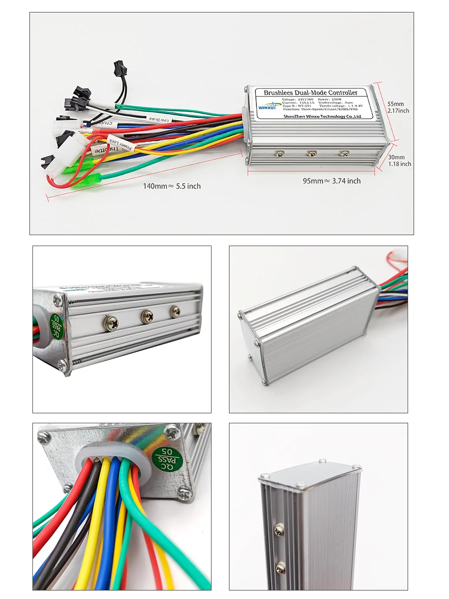 Description Picture 6 of item24V 36V 48V 500W 22A E-Bike Brushless Motor Drive Universal Controller S810 810 LED Display Panel for Electric Bicycle Scooter