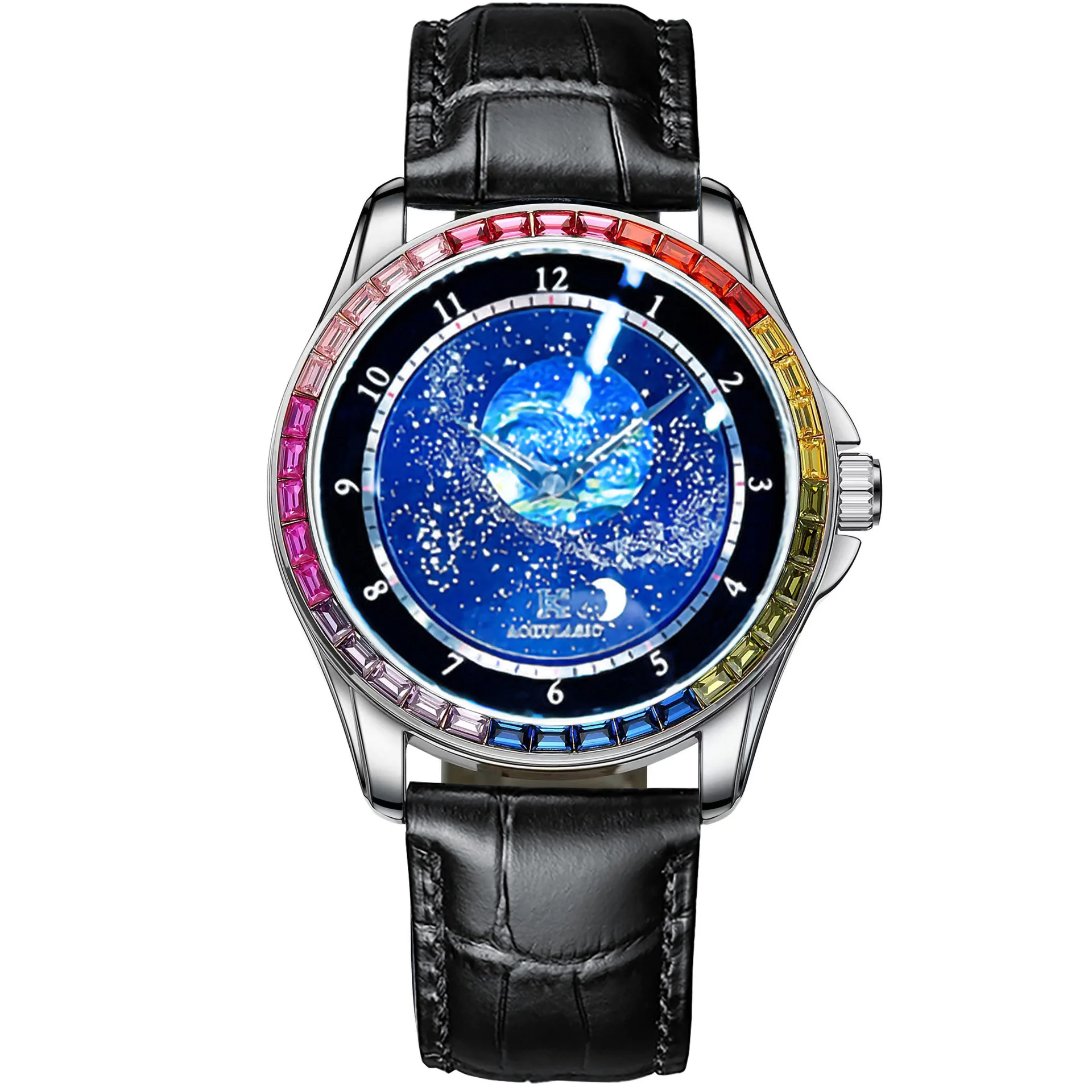

Tourbillon часы автоматические часы для мужчин светящиеся звездное небо AAA бриллианты роскошные механические мужские часы водонепроницаемые часы мужские часы