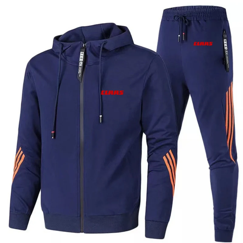 2023 new men's spring and autumn CLAAS printed hoodie high-quality striped sweatpants comfortable cotton Harajuku casual pants s