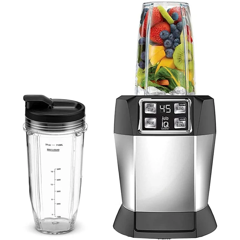 2 Pack Replacement 24 Oz Blender Cups With Lid For Nutri Ninja Auto IQ BL450 BL480 NN102 Blender Accessories 2
