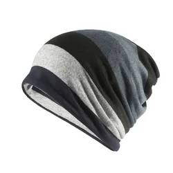 Versatile Graffiti Scarf & Bohemian Striped Cap (Matte Black)