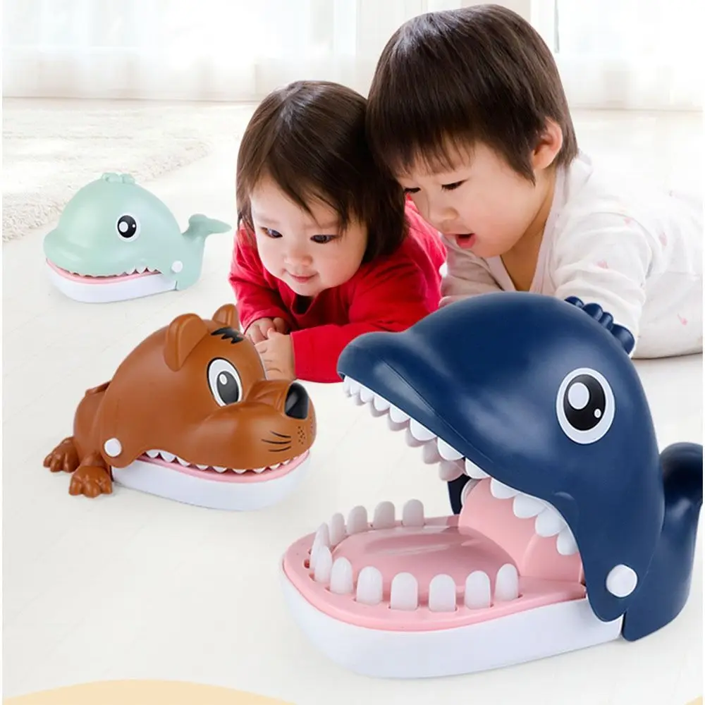 Hand-eye Coordination Whale Tiger Trick Toys Dolphins Lucky Dogs Tiger Teeth Finger Biting Game Teeth Pulling Four Colours teeth bite toy biting finger dentist game funny crocodile pulling teeth toys kids classic biting hand crocodile games gift