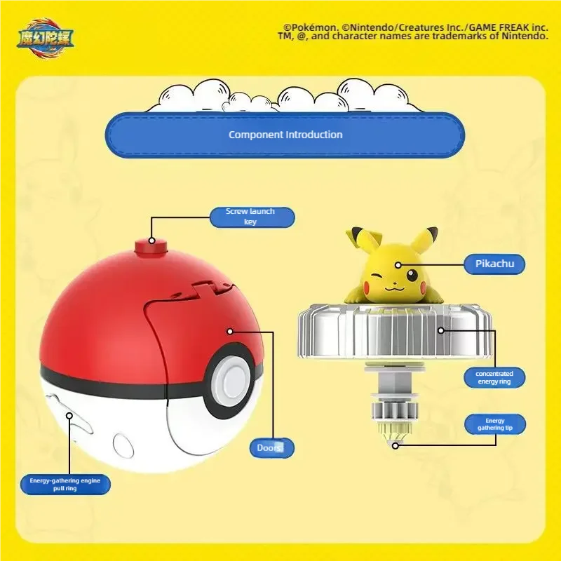 1pcs LDCX Pokemon Kids Toy Gift Set 1 Battle Top Pikachu Squirtle Charmander Squirtle Ball for Christmas birthday 6