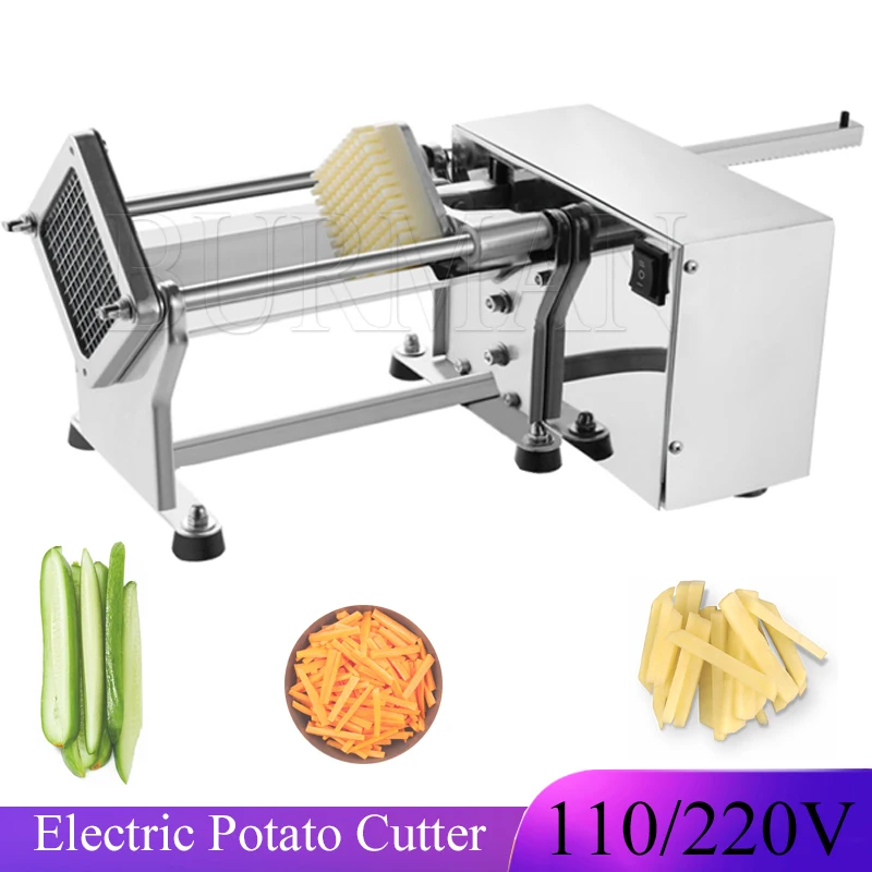 Electric French Fries Cutter 7/10/14mm Automatic Potato Chips Slicer  Carrots Cutter Vegetable Shredding Machine