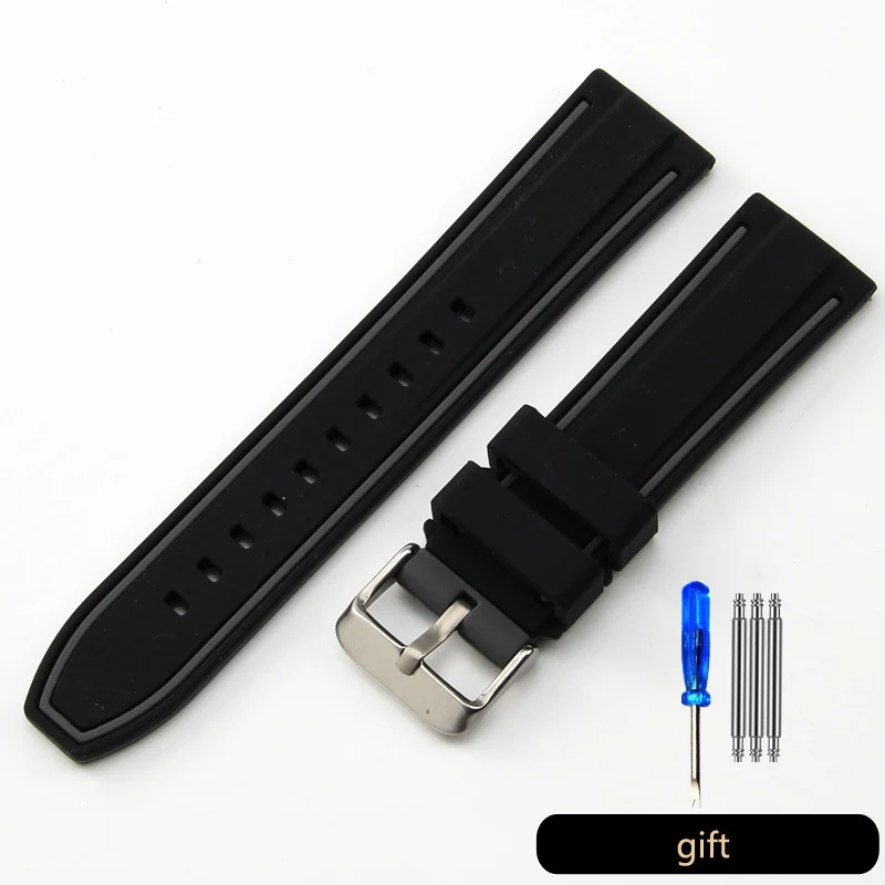 Dual-Tone Quick Release Soft Silicone Watch Strap - Available in Multiple Sizes