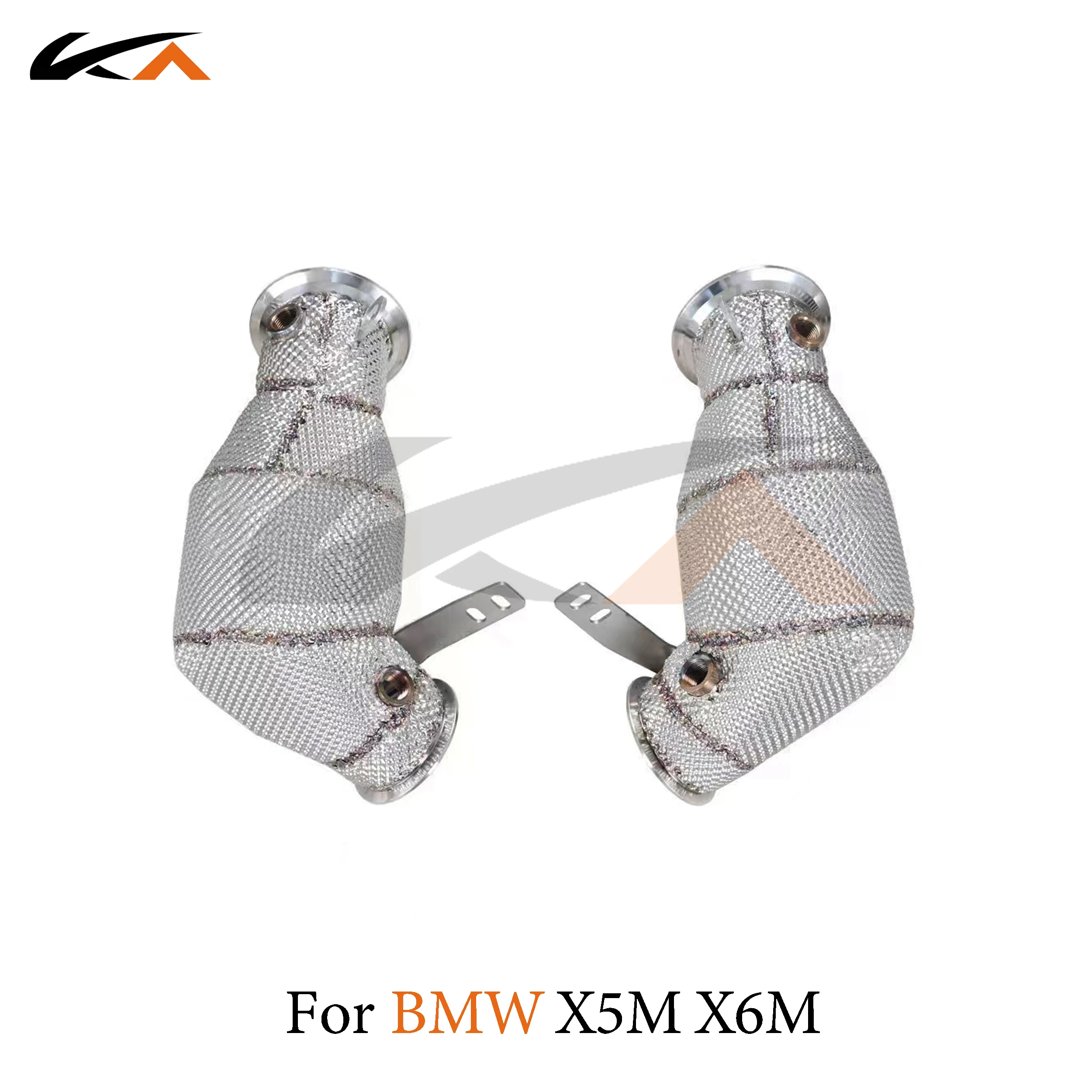 KA 튜닝 다운파이프 배기 스테인레스 스틸 헤더, BMW X5M X6M F85 F86 4.4T 퍼포먼스, 자동차 부품 열 차폐 촉매