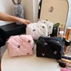 Ladies' Bow Makeup Bag for Women Embroidered Bowknot Travel Cosmetic Bags Large Capacity Handheld Makeup Toiletry Storage Bag 1