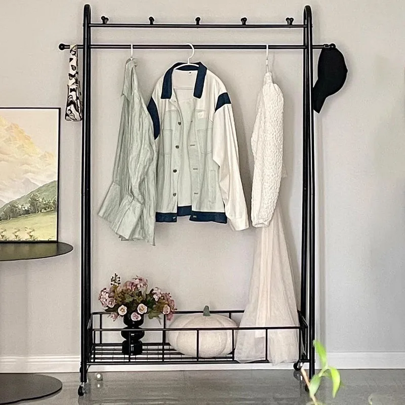 Ruote Appendiabiti Nero Designer Portatile Risparmio Appendiabiti Nordico Jeans Reclinabili Stendibiancheria Mobili Soggiorno